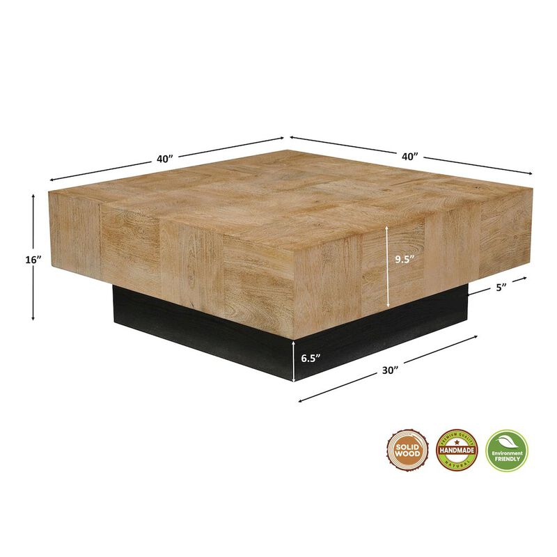 Taran Designs Reed Solid Wood Coffee Table