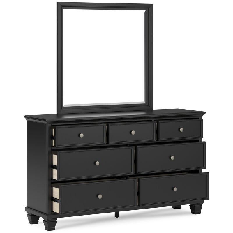 Lanolee Black Dresser & Mirror