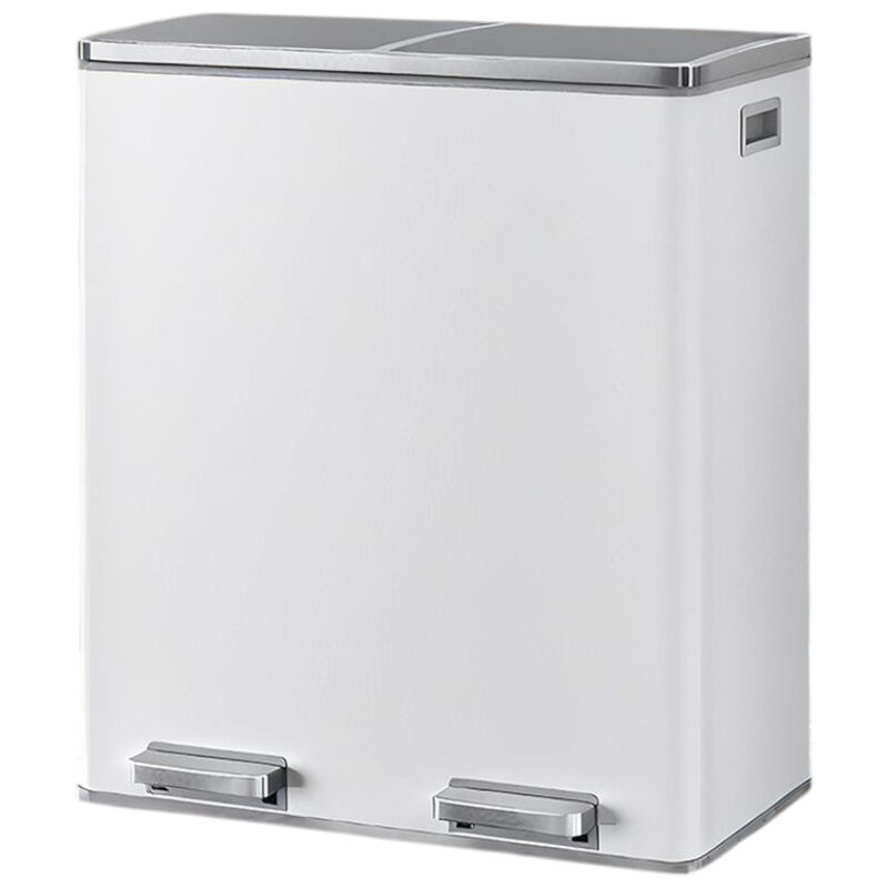Dual Section Kitchen Trash Can with Airtight Hinged Lid System image number 0