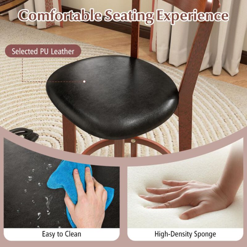 Hivvago Set of 2 Modern Armless Upholstered Cushioned Seat Island Dining Chairs for Kitchen