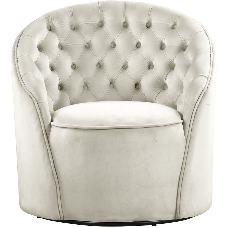 Meridian Furniture Alessio Cream Velvet Accent Chair