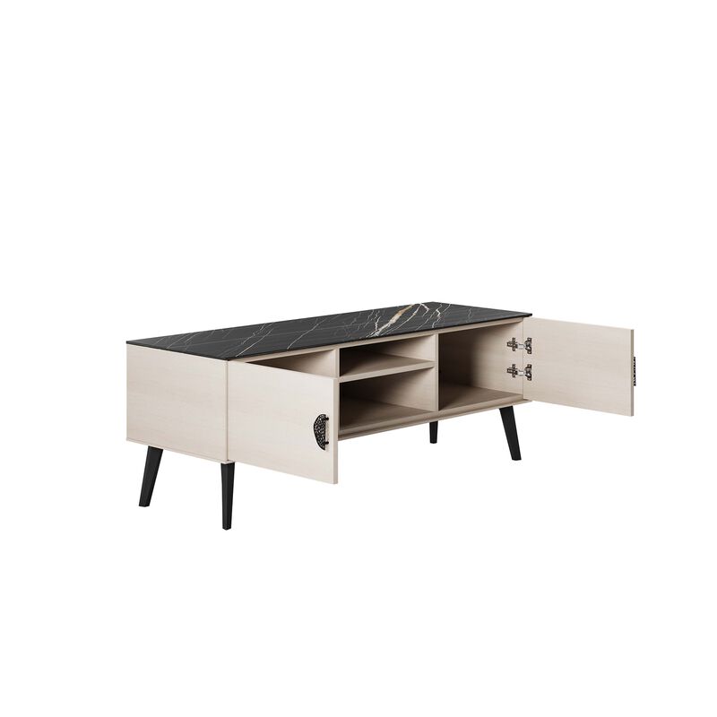 Haley TV Stand in Black Marble