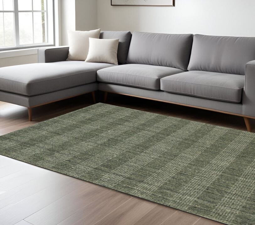 HomeRoots Wool Plaid Hand Woven Area Rug