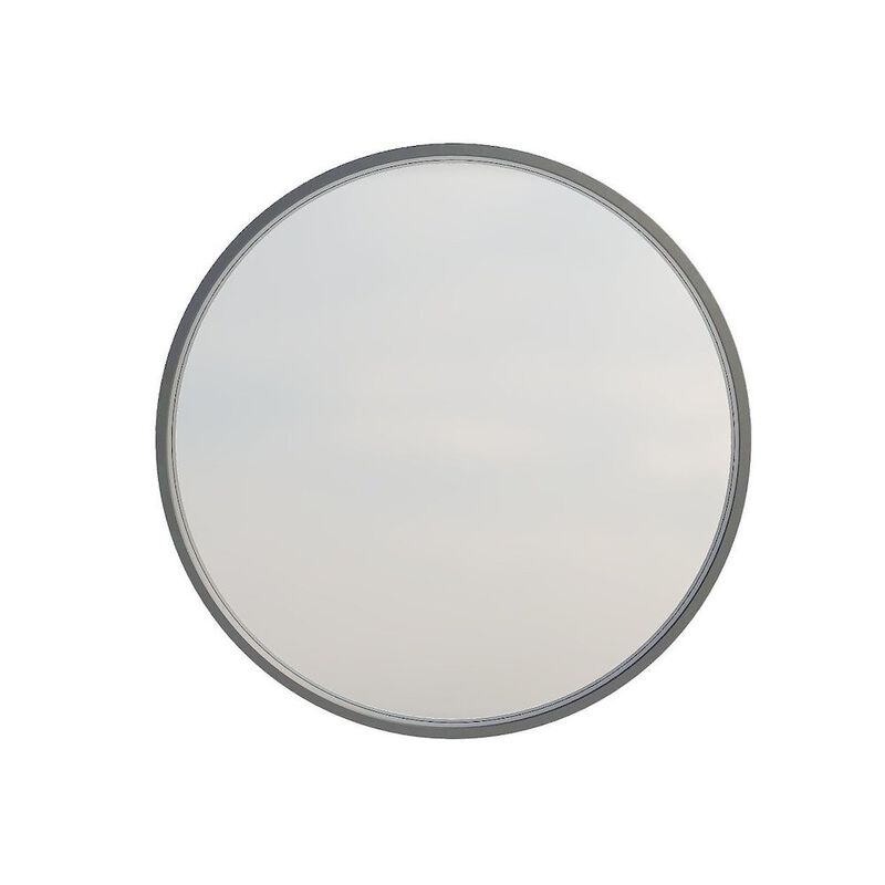 Curonian Round Metal Frame Accent Mirror 37, Black