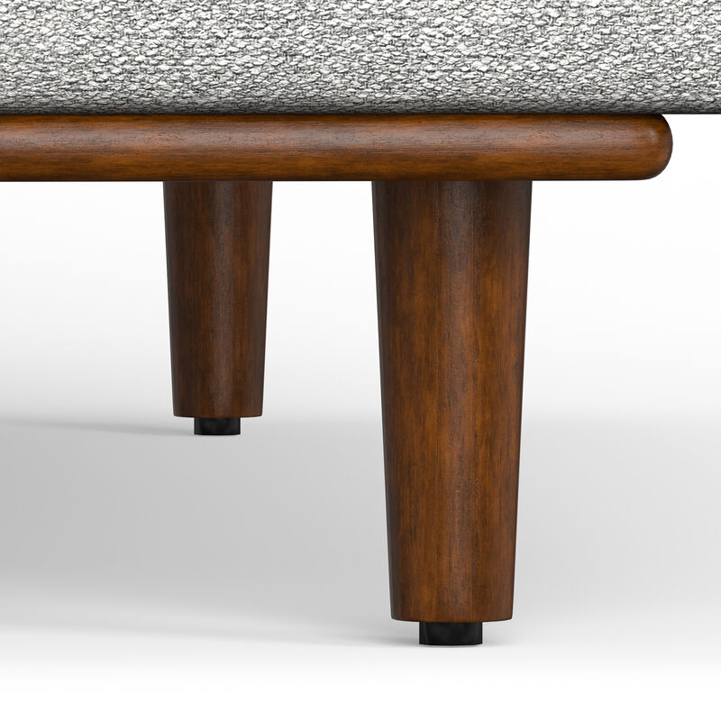 Morrison Mid Century Left Sectional 102 inch Wide Sofa Sectional in Mist Grey Tightly Woven Performance Fabric