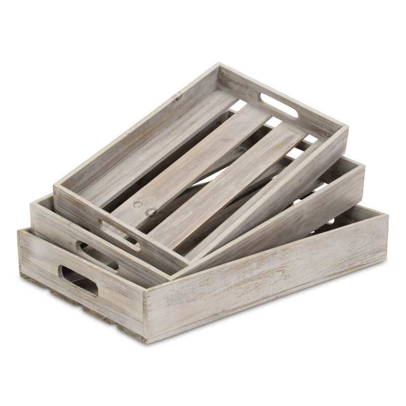 Handmade Wooden Rectangular Serving Tray with Handles &ndash; Durable Tray for Kitchen, Dining, and Entertaining