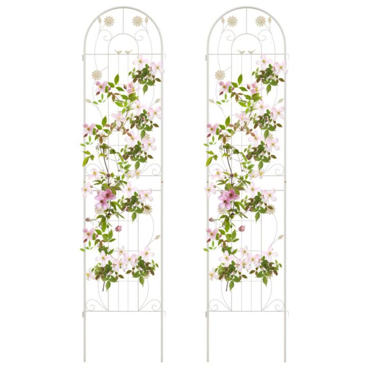 Hivvago 2 Pack 86.5 x 20 Inches Metal Garden Trellis for Climbing Plants