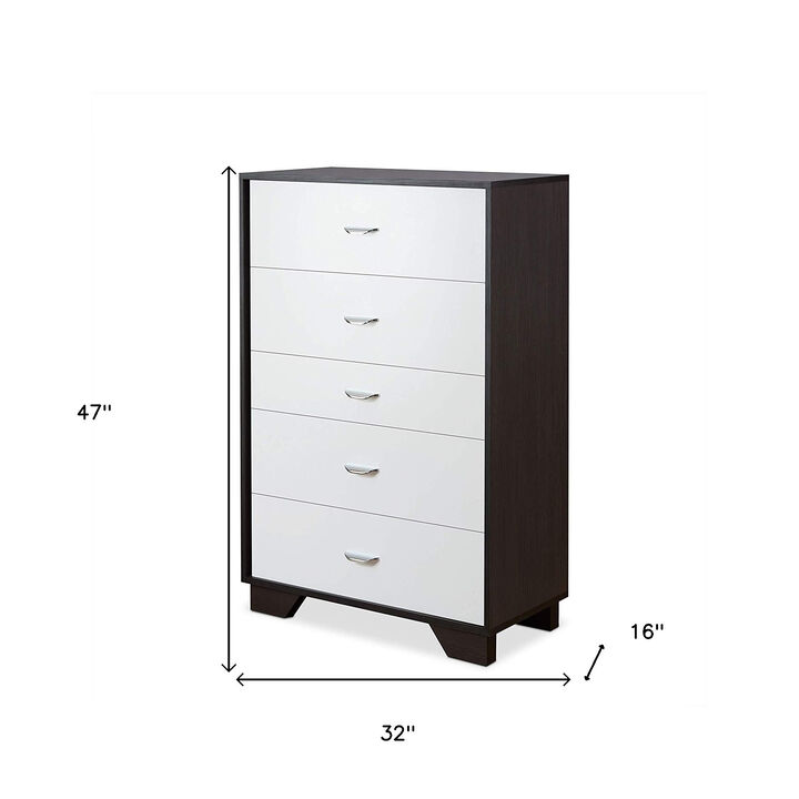 Five Drawer Standard Chest with Ample Storage for Bedroom or Living Space