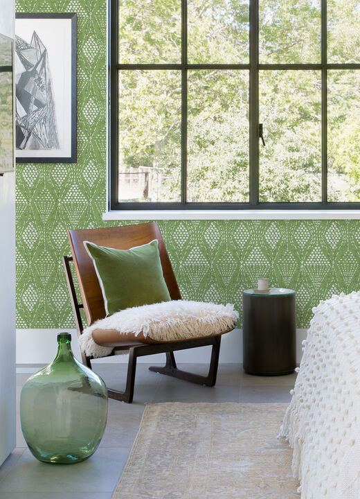 Grady Green Dotted Geometric Wallpaper (Set of 2)