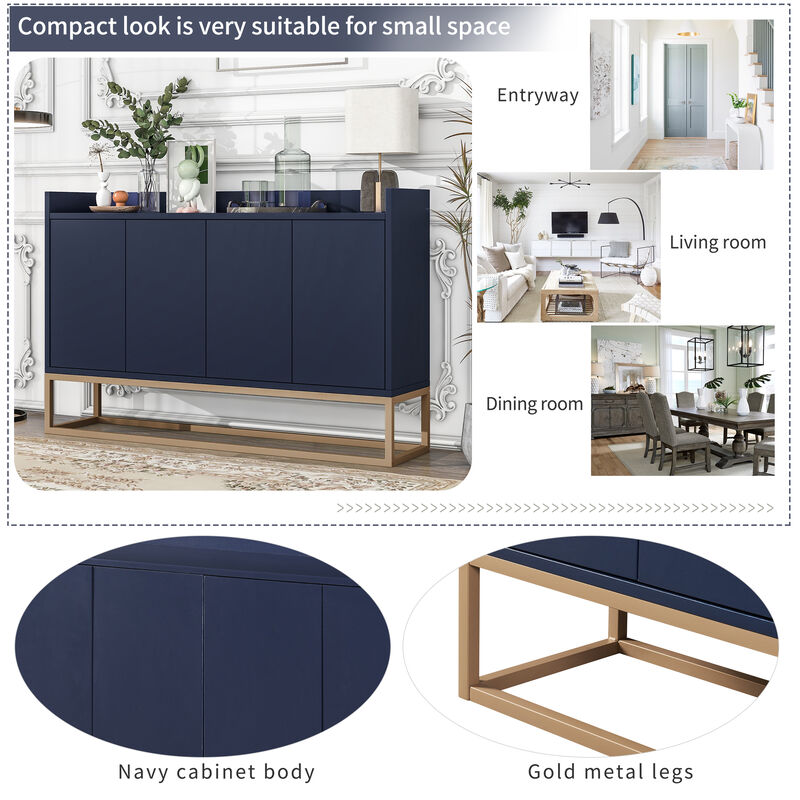 Whisen Modern Sideboard Elegant Buffet Cabinet with Large Storage Space - Navy