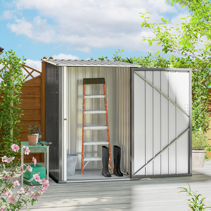 Hivvago Small Lean-To Galvanized Steel Tool Shed