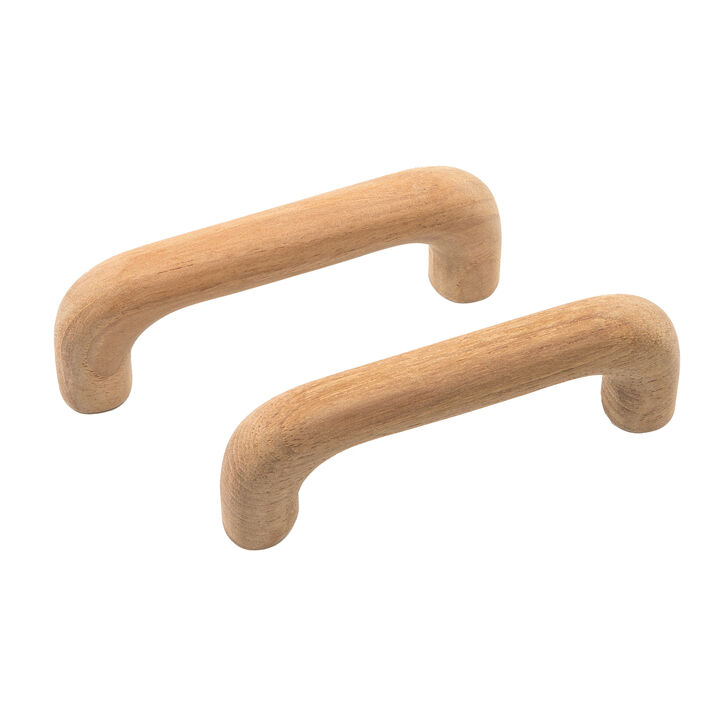 HomeRoots Set of Two Brown Wood C Shape Drawer Pull Knobs