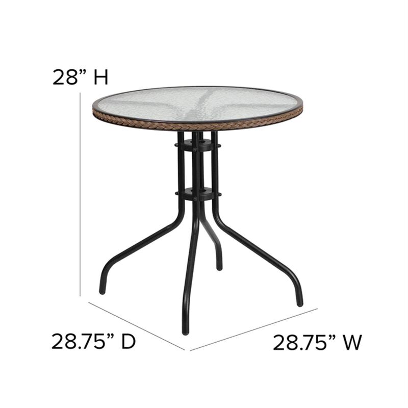 28RD Black Table Set w/Rattan image number 1
