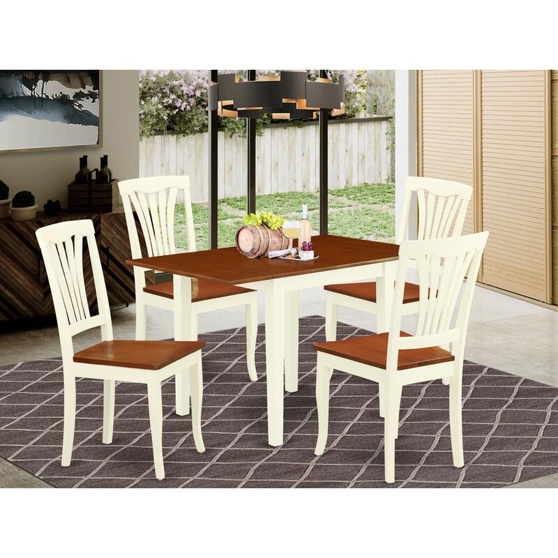 East West Furniture Dining Room Set Buttermilk & Cherry