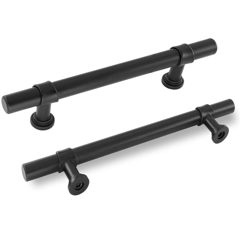 goldenwarm 5 Pack Black Cabinet Handles 6-1/4 Inch Matte Black Cabinet Pulls - LST18BK160 Kitchen Drawer Handles T Bar Hardware