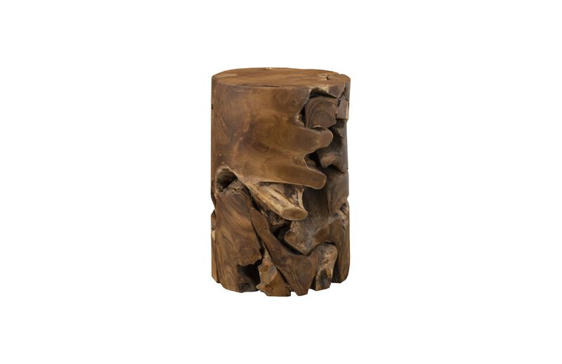 Teak Chunk Round Side Table
