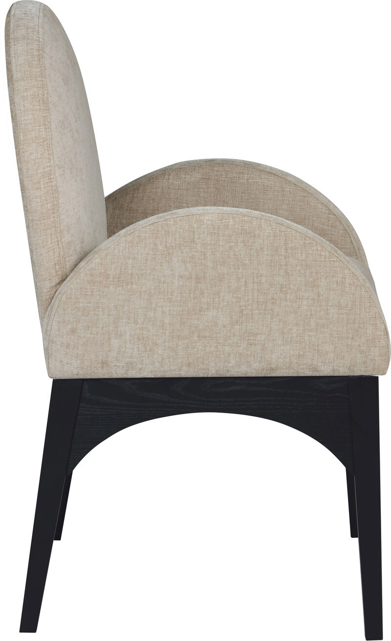 Meridian Furniture Waldorf Beige Chenille Fabric Dining Chair
