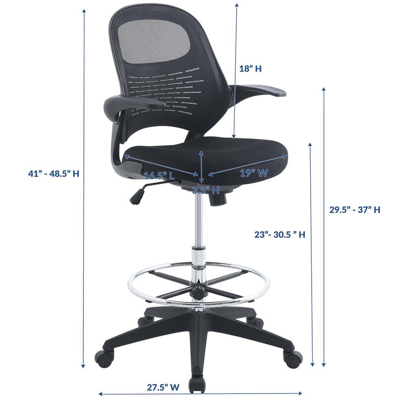 Modway Furniture - Stealth Drafting Chair Black image number 1