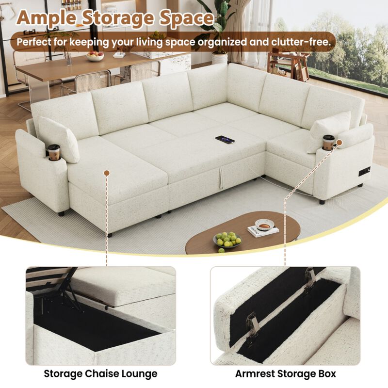 Zornug  Convertible L-Shaped Sectional Sofa Bed image number 3