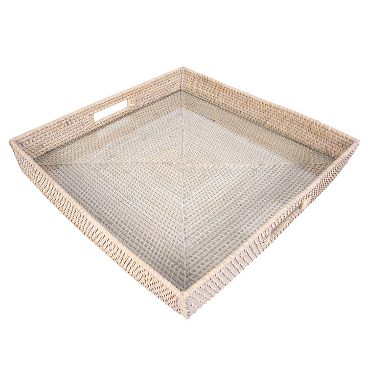 Saboga Home&trade; Square Serving Ottoman Trays with Glass Insert