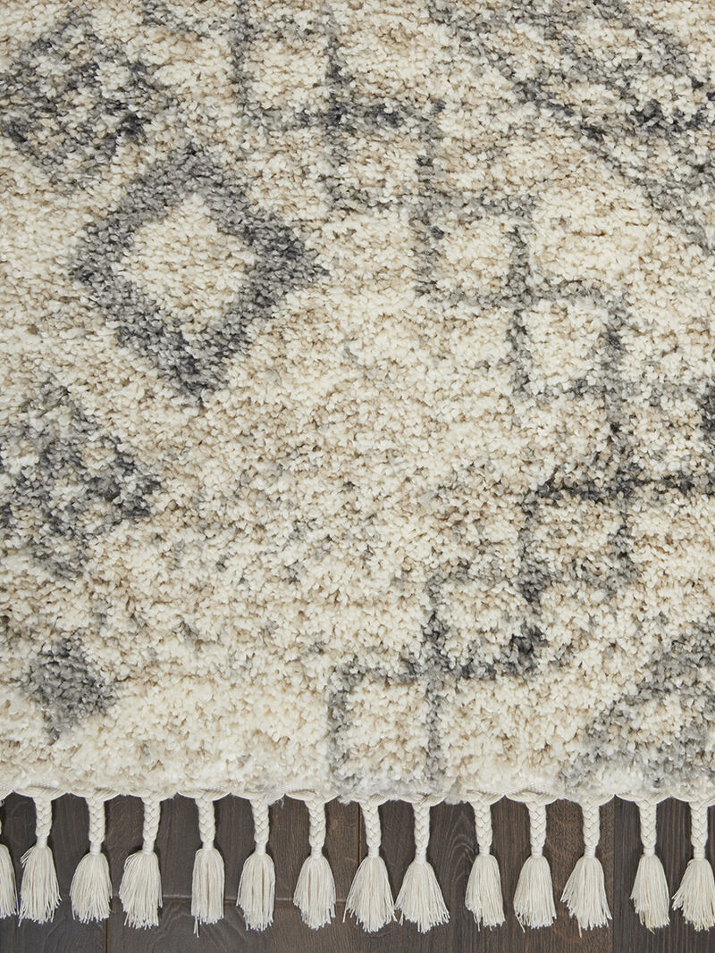 Oslo Shag OSL02 Ivory/Gray 4' x 6' Rug