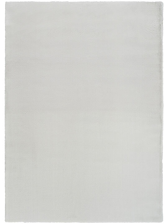 Soft Plush Rabbit Fur SFF01 Silver 7'6" x 9'6" Rug