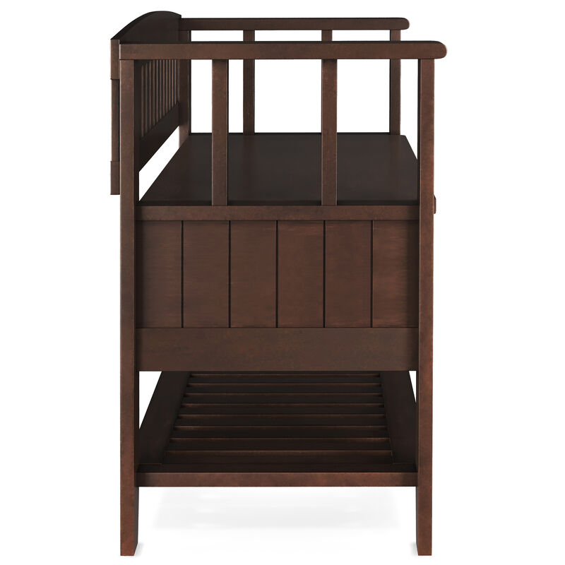 Simpli Home Acadian Entryway Storage Bench with Shelf image number 4