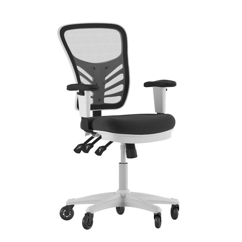 Nicholas Mid-Back   Mesh Multifunction Executive Swivel Ergonomic Office Chair with Adjustable Arms and Transparent Roller Wheels