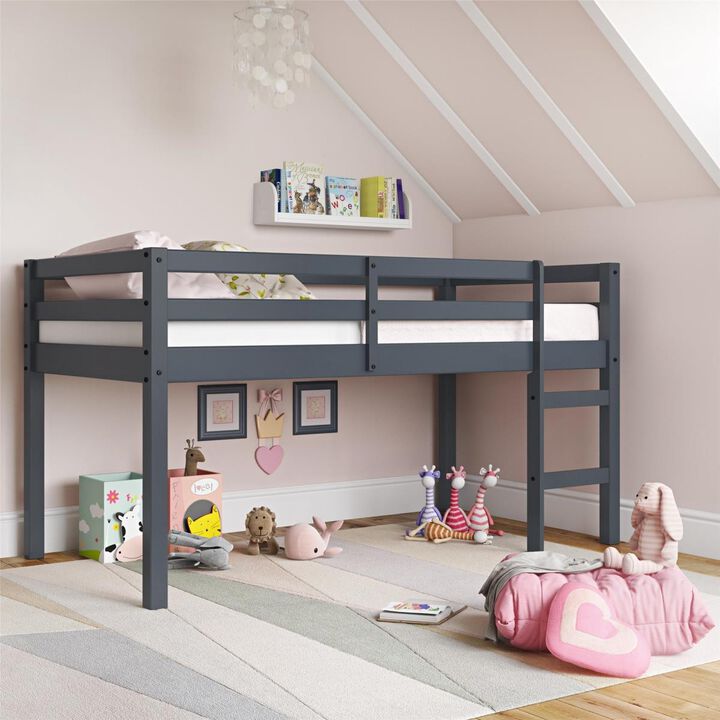 Dorel Living  DHP Milton Junior Twin Size Wooden  Loft Bed for Kids