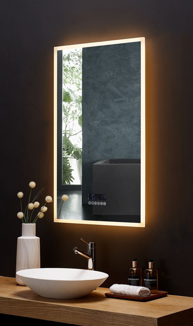 IMMERSION LED Frameless Mirror with Bluetooth, Defogger and Digital Display