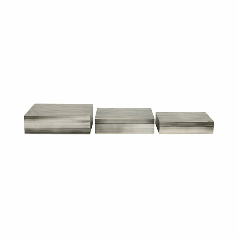 Resin S/3 Ridged Boxes, White image number 2