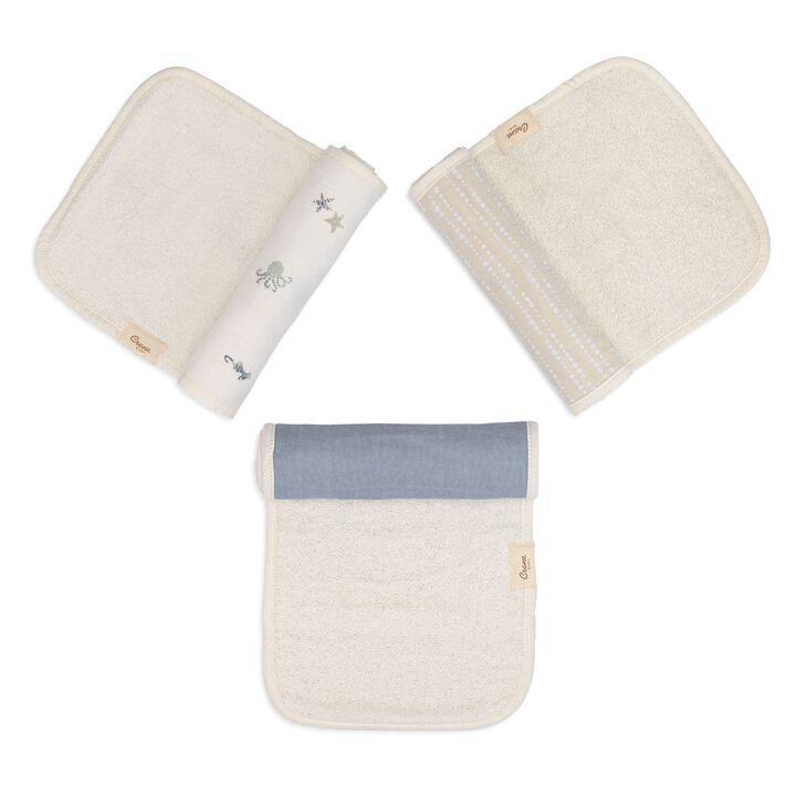 Cove 3-pc. Newborn Burp Cloth Set (Sea Life)