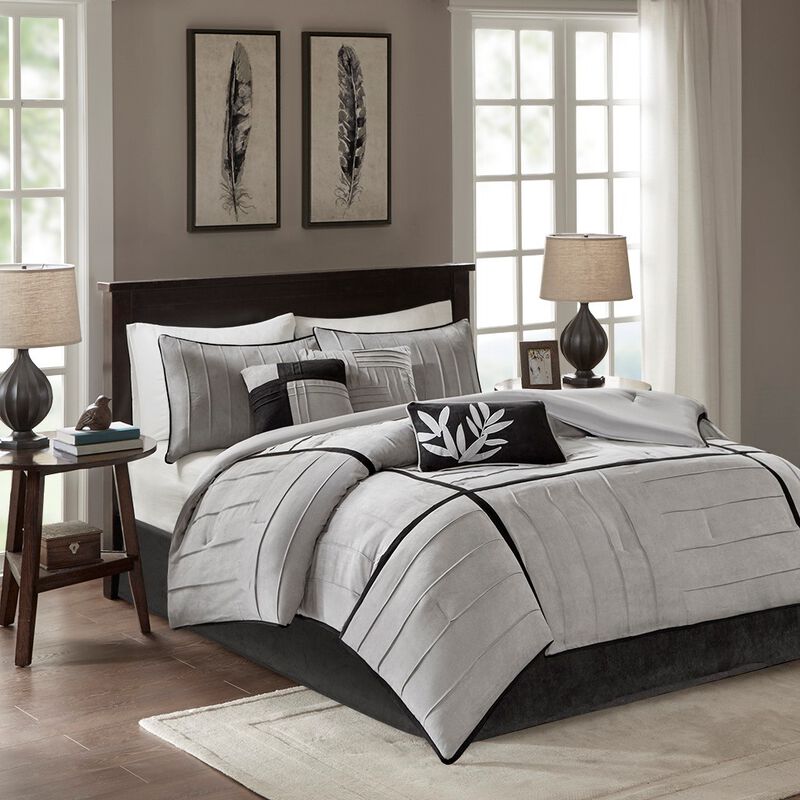 Gracie Mills Beatriz 7-Piece Microsuede Comforter Set