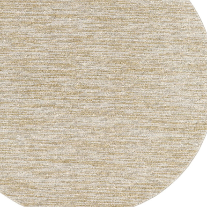 HomeRoots 8' Ivory And Gold Round Abstract Indoor Outdoor Area Rug image number 2