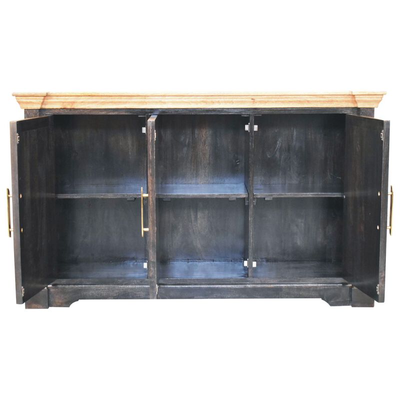 Artisan Furniture Solid Wood Regal Ash Black Rustic Sideboard