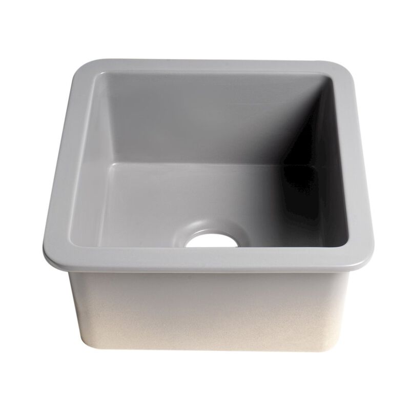 ALFI brand Gray Matte Square 18 x 18 Undermount / Drop In Fireclay Prep Sink