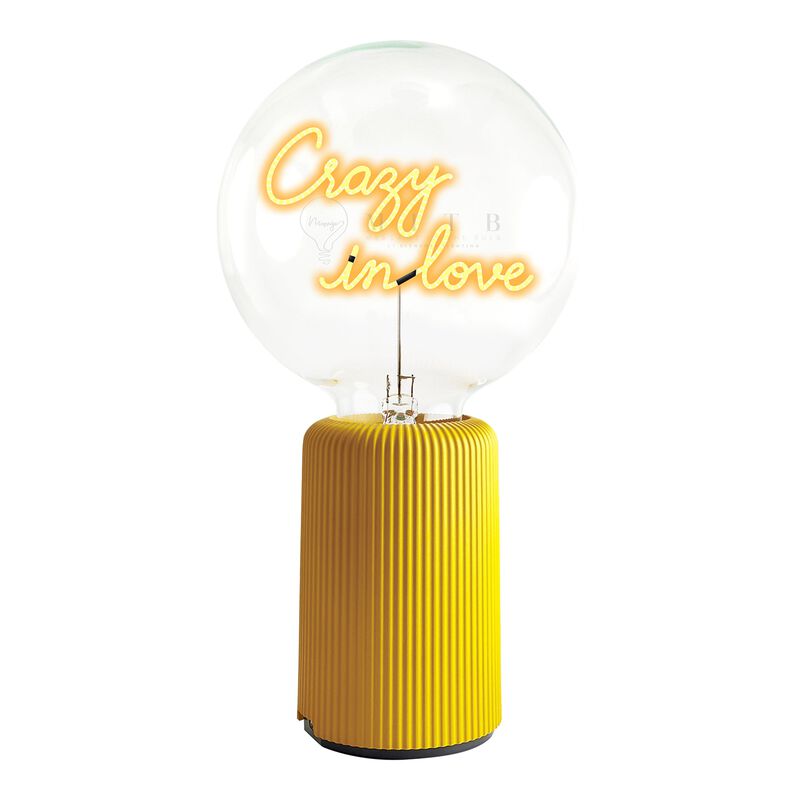 Bulb CRAZY IN LOVE Amber with Base Table Lamp PORTABLE Pop image number 0
