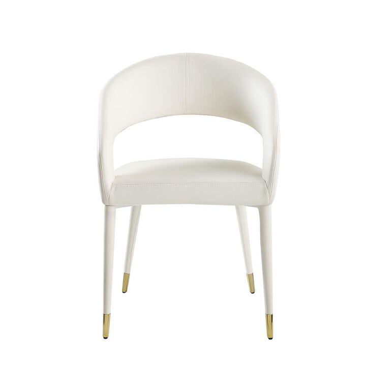 Best Master Furniture Jacques Faux Leather White Dining Chairs (Set Of 2)