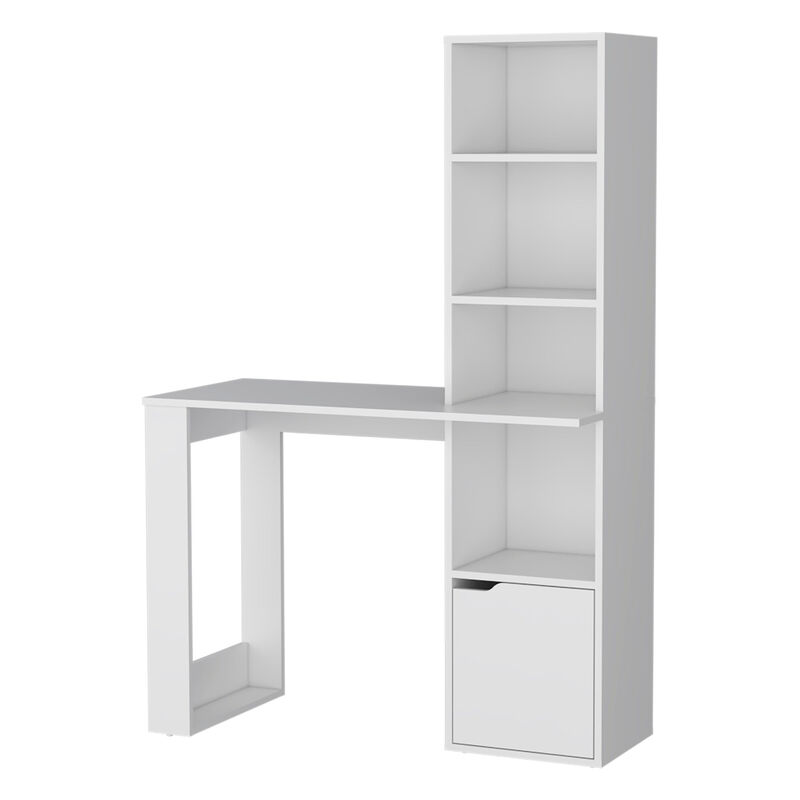 HomeRoots 39" White Wood Pedestal Computer Desk image number 2
