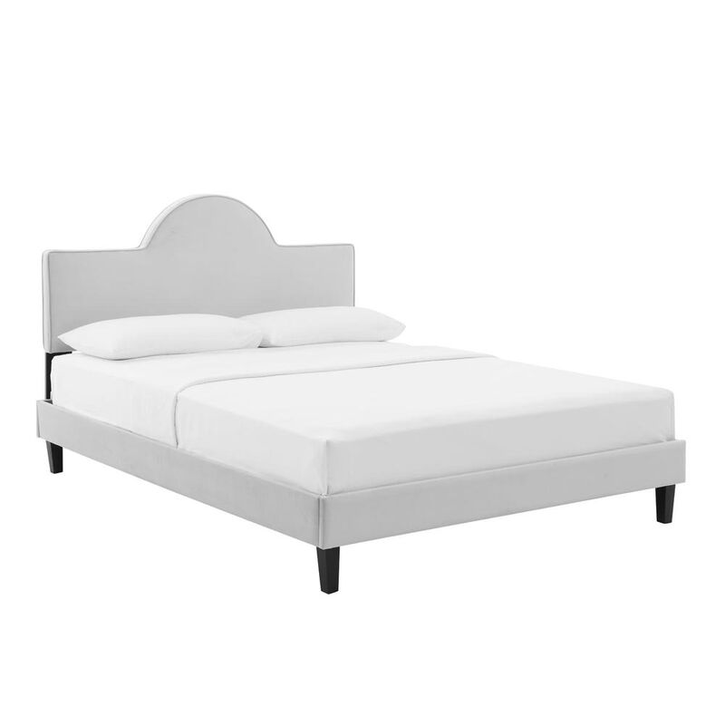 Soleil Performance Velvet King Bed - Light Gray MOD-7035-LGR image number 0
