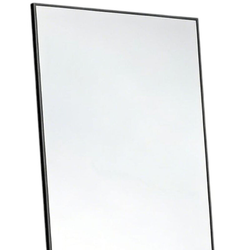 HomeRoots 64" Black Aluminum Freestanding And Wall Mounted Framed Full Length Mirror image number 3