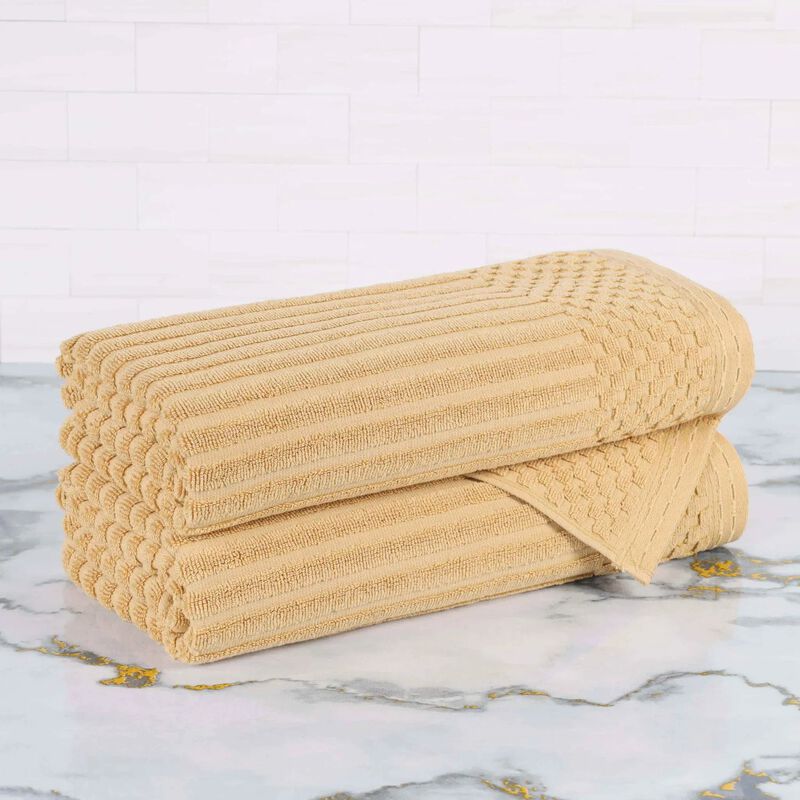 2-Piece Cotton Ribbed Bath Towel Set &ndash; Plush and Quick-Dry image number 1