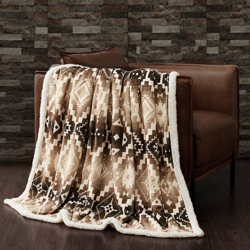 Chalet Aztec Campfire Sherpa Throw image number 1