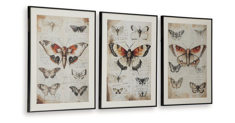 Jossletts Butterfly Wall Art (Set of 3) image number 2