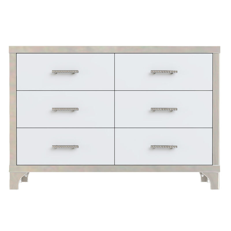 Merax Elegant High Gloss Dresser with Metal Handle