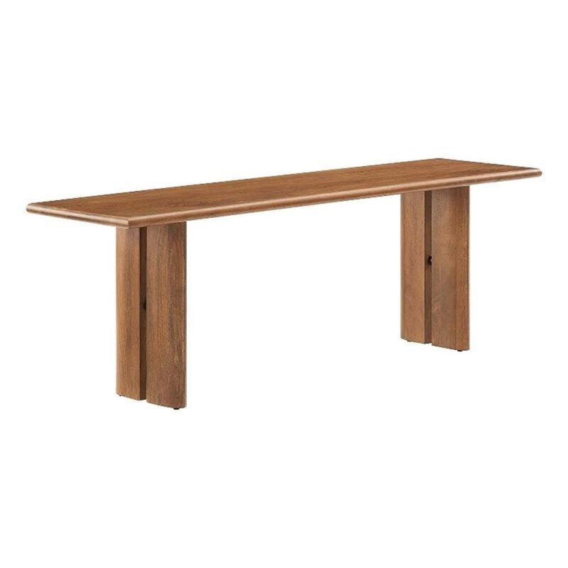 Modway EEI-6344-WAL Amistad 58" Wood Bench, Walnut image number 0