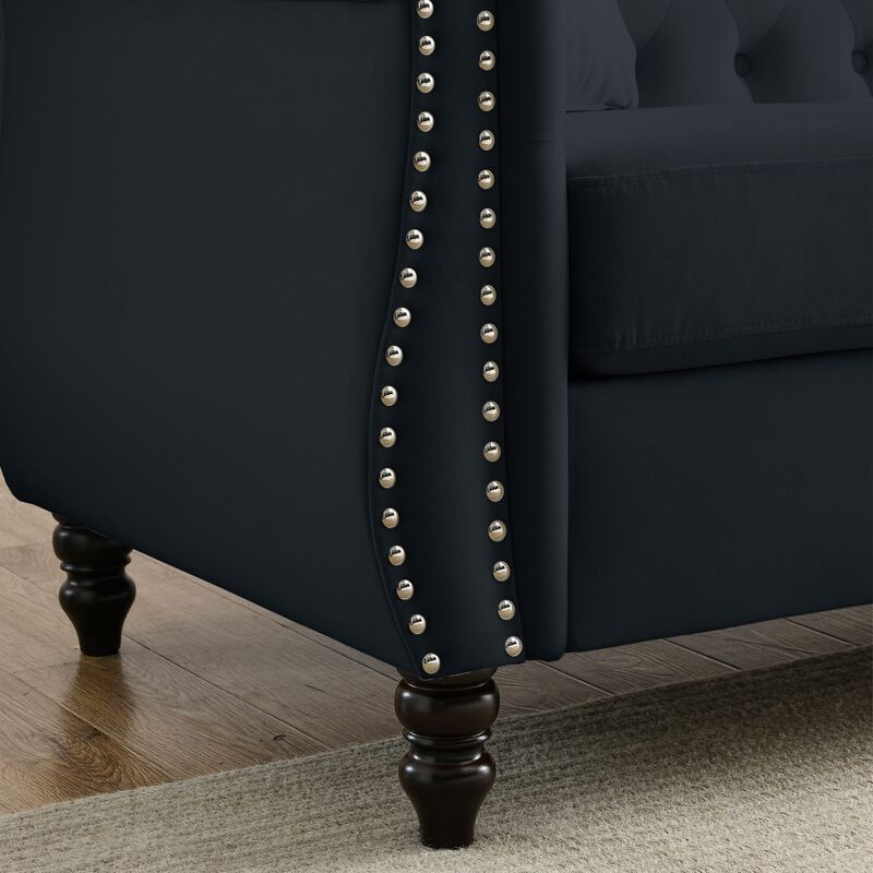 Schalf Velvet 3 Seater Chesterfield Sofa image number 7