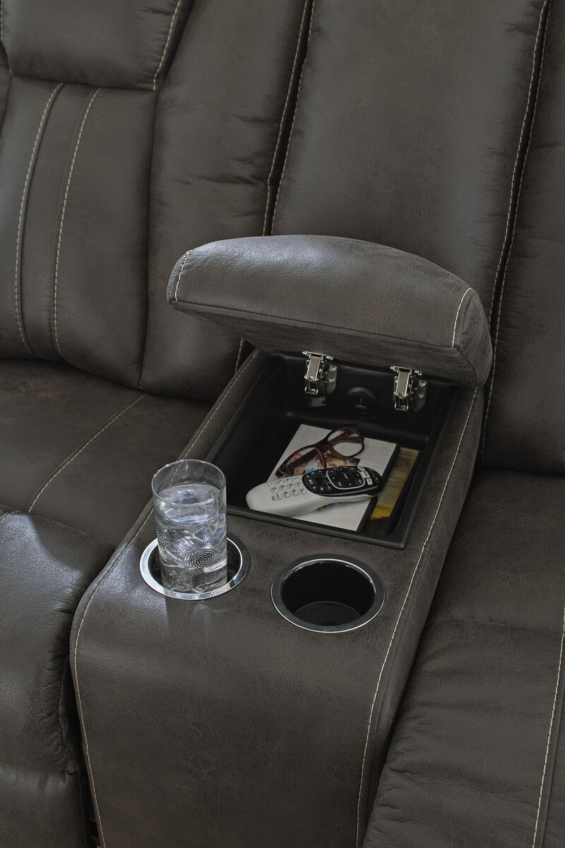 Batavia Pier Glider Loveseat with Storage Console