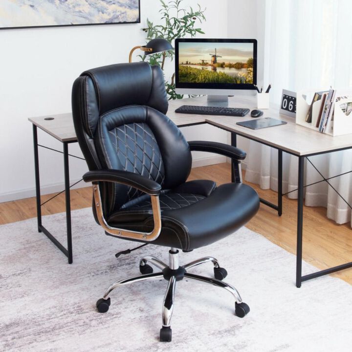 Hivvago Height Adjustable Big and Tall Office Chair Computer Desk Chair with Metal Base