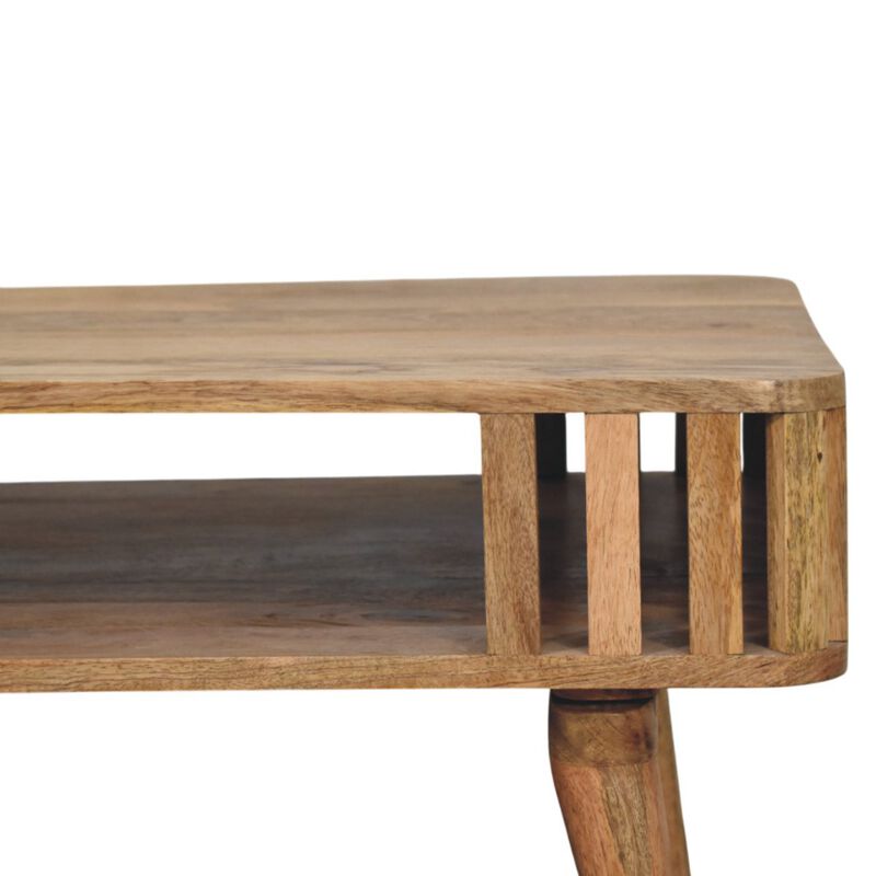 Artisan Furniture Solid Wood Slatted Oak-ish Coffee Table